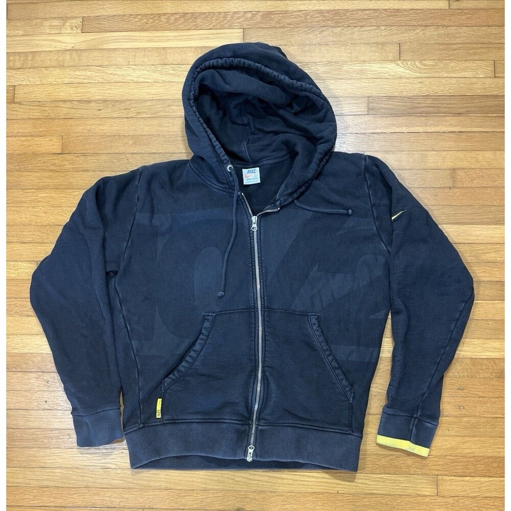 Vintage Y2K Nike Full Zip Black Hoodie Sweatshirt White Tag Men’s Large Jacket